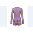 thumbnail image 1 of Seyurigaoka Sexy Women´s Onesie Lady Sexy Button Deep V neck Printed Bodysuit Bodycon Jumpsuit Long Sleeve Leotard Underwear, 1 of 3