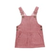 thumbnail image 1 of Seyurigaoka Seyurigaoka Baby Girl's Solid Corduroy Suspenders Skirt, Adjustable Straps Corduroy Short Dress with Two Pockets in Front, 1 of 6