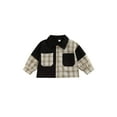 thumbnail image 1 of Seyurigaoka Toddler Boys, Girls Buttons Shirts, Baby Contrast Color Patchwork Plaid Blouse, 1 of 9