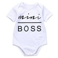 thumbnail image 1 of Seyurigaoka Unisex Baby Short Sleeve Jumpsuit, Letter Printed Casual Bodysuit, 1 of 7