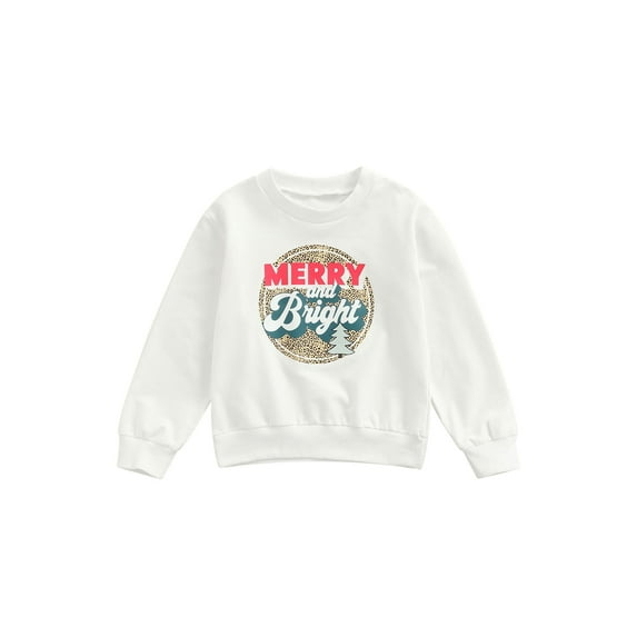Seyurigaoka Unisex Children Pullover, Christmas Printed Pattern Round Collar Sweatshirt