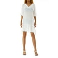 thumbnail image 1 of Seyurigaoka Women Cover-up Dress, Short Sleeve V Neck Solid Ruffled Loose Summer Casual Beach Dress, 1 of 9