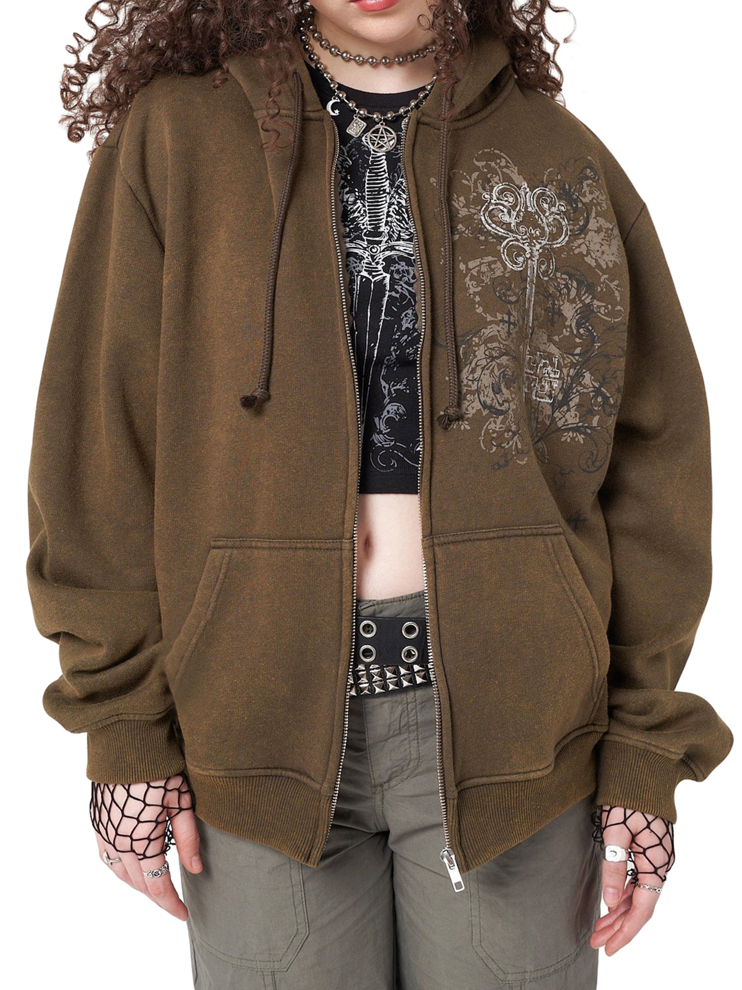 Platinum Plush Women's Skull Full Zip Hoodie main image 1