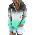 thumbnail image 1 of Seyurigaoka Women Juniors Casual Hoodie, Contrast Color Long Sleeve Hooded Pullover Tops Blouse, 1 of 7