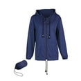 thumbnail image 1 of Seyurigaoka Women Juniors Packable Rain Jacket, Hooded Windbreaker with Adjustable Drawstring, 1 of 9