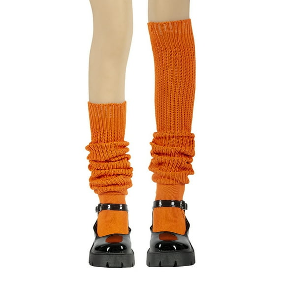 Seyurigaoka Women Juniors Tube Socks Solid Color Knitted Slouch Socks Stacked Long Socks Leg Warmers for Teen Girls