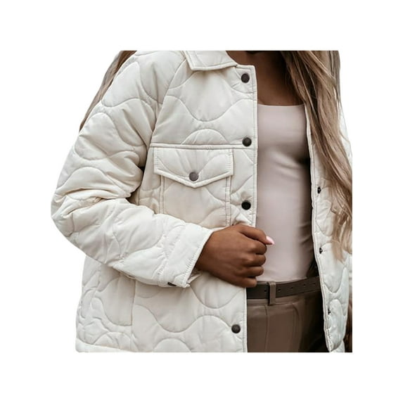 Seyurigaoka Women Juniors Winter Warm Long Sleeve Solid Color Turn Down Collar Pocket Coat