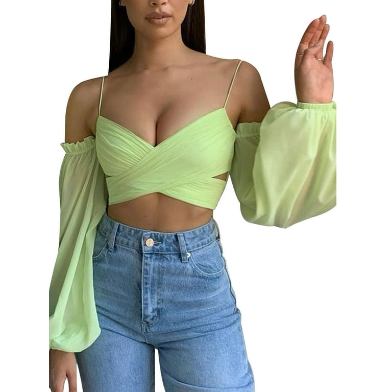 Off shoulder cross wrap top new arrivals