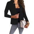 thumbnail image 1 of Seyurigaoka Women Leisure Temperament Coat, Plus Size Solid Color Long Sleeve Stand Collar Jacket Slim Outerwear, 1 of 2