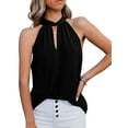 thumbnail image 1 of Seyurigaoka Women Loose Halter Tops Sleeveless Tie-up Beach Cami Shirts Summer Pullover Tank Tops, 1 of 5