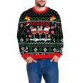 thumbnail image 1 of Seyurigaoka Women Men Couples Christmas Sweatshirts Santa/Letter/Wine Glass/Old Man/Light String/Deer Print Hoodies Long Sleeve Tops, 1 of 6