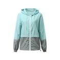 thumbnail image 1 of Seyurigaoka Women Packable Rain Jacket Outdoor Color Block Hooded Windbreaker, 1 of 6