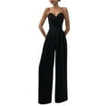thumbnail image 1 of Seyurigaoka Women Sleeveless Jumpsuit with Pleated Decoration, High Waist Wide Leg Solid Color Summer Clothing, 1 of 4