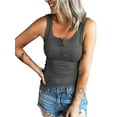 thumbnail image 1 of Seyurigaoka Women Summer Knitwear Camisole, Plus Size Sleeveless Square Neck Solid Color Vest Tops, 1 of 4