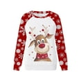 thumbnail image 1 of Seyurigaoka Women Ugly Christmas Pullover Tops Long Sleeve Crew Neck Santa Claus/Elk Print Sweatshirt for Casual Daily, 1 of 3