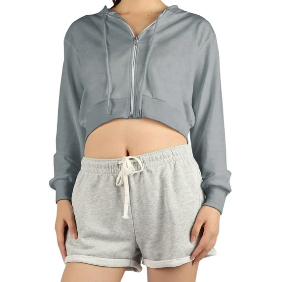 Seyurigaoka Women Zip Up Hoodies Long Sleeve Solid Color Classic Sweatshirts