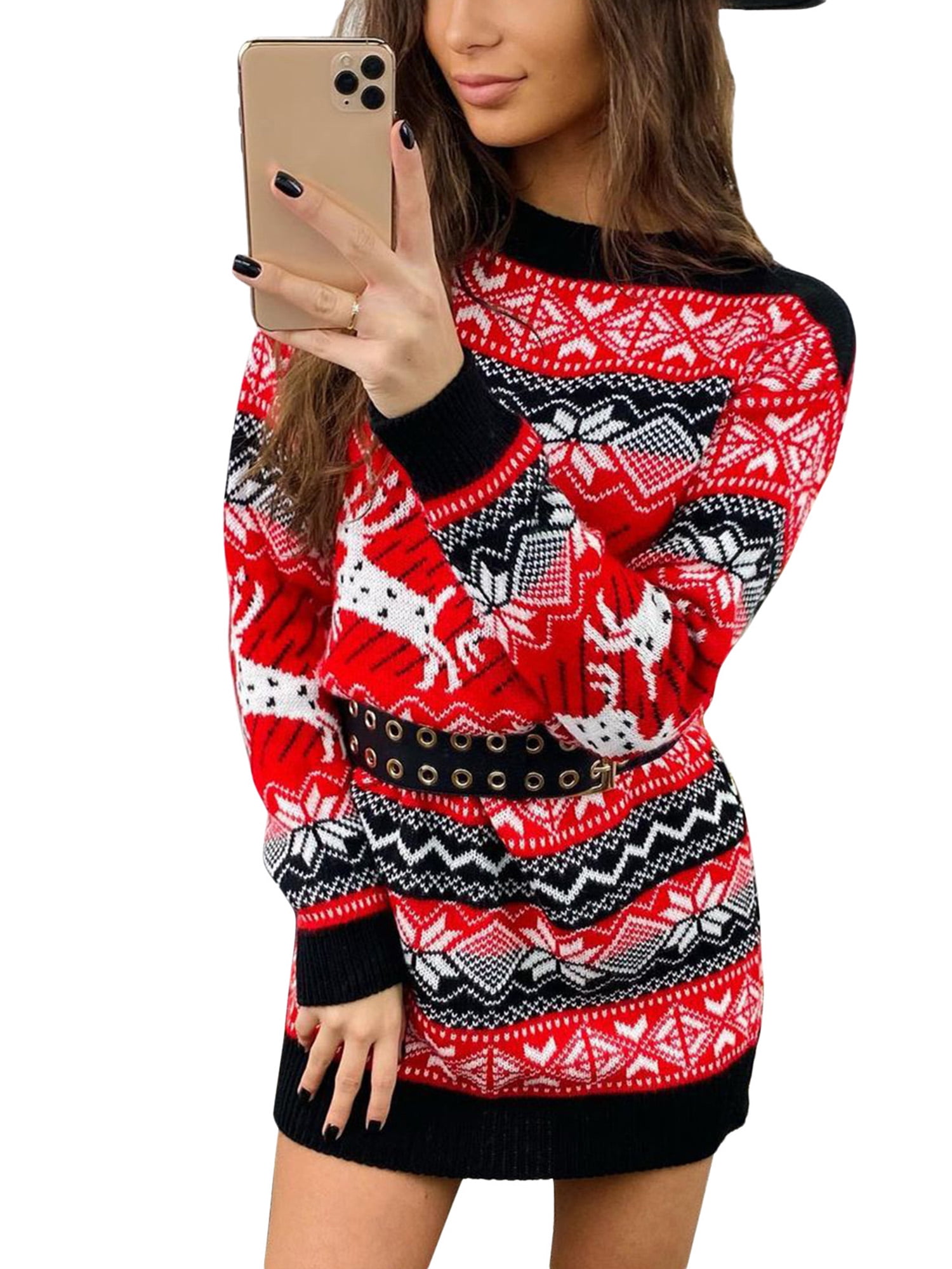 white christmas dresses Cozy Holiday Grey Ruffle Knit Sweater Dress – Mia Belle Girls main image 1