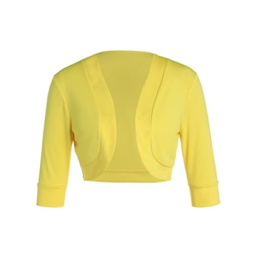 Seyurigaoka Women's Summer Cardigan 3/4 Sleeve Cropped Cardigans Sweaters Jackets Open Front Bolero