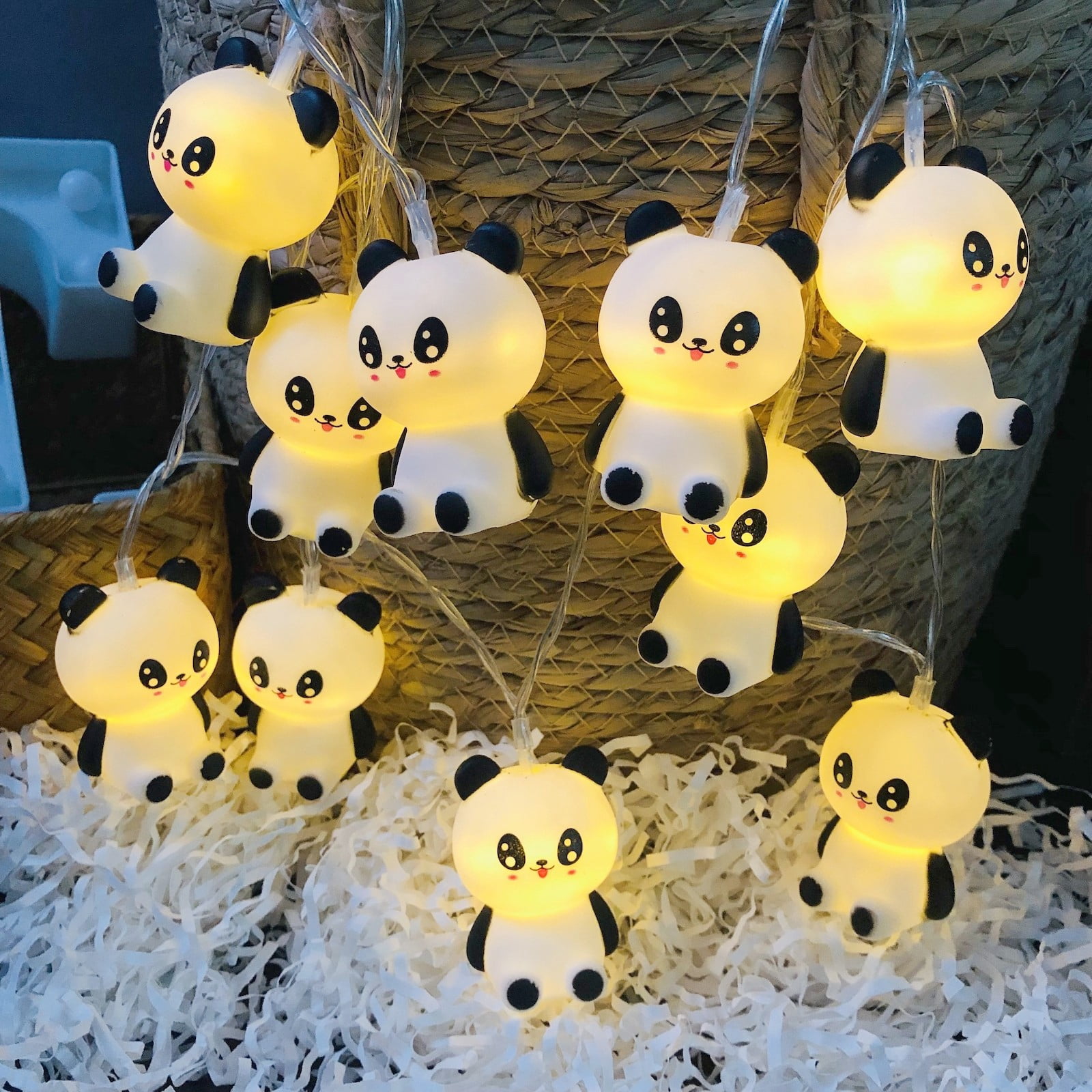 Sezrgiu Cute Panda Night Light Battery Operated LED Lighting Indoor ...