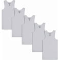 thumbnail image 1 of Sezzit 5 Pack Boys Ribbed Tank Tops, Tag-Free Soft Cotton Blend Undershirts for Boys, Five Breathable Sleeveless Shirts, 1 of 9