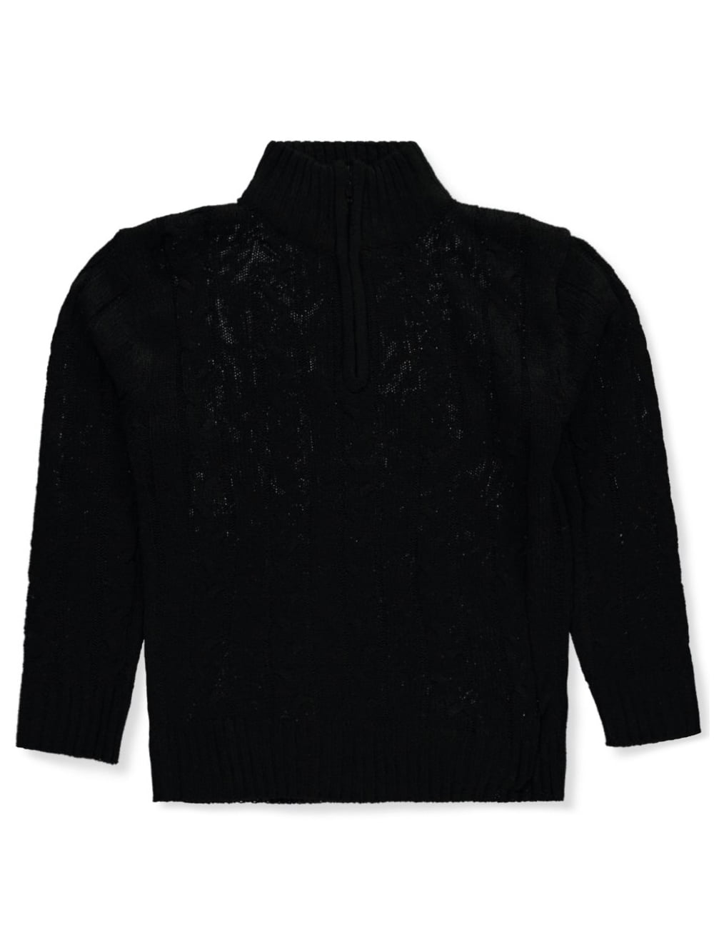 Sezzit Boys' 1/4 Zip Cable Knit Sweater black, 3t (Toddler)