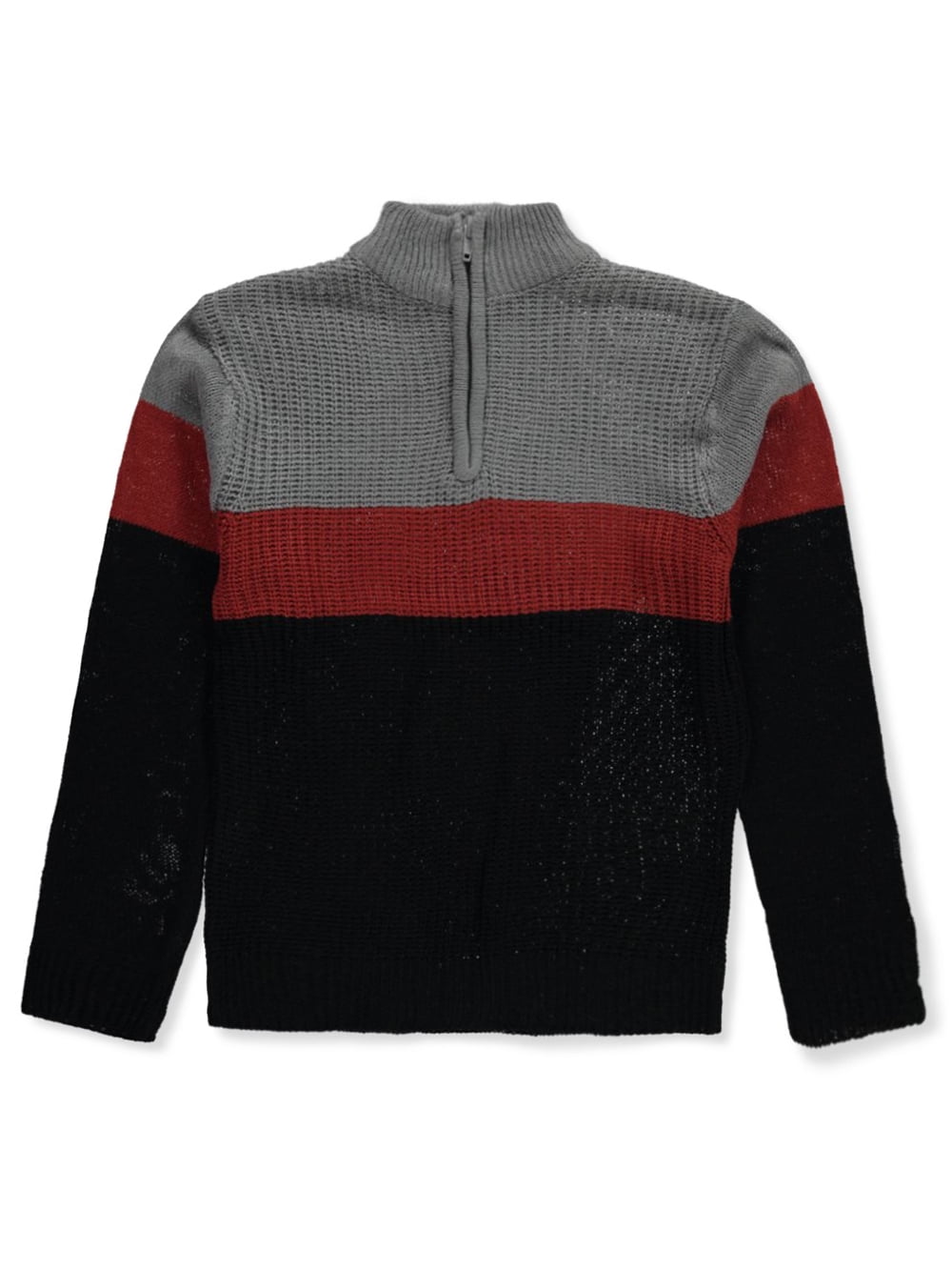 Sezzit Boys' 1/4 Zip Colorblock Sweater gray/multi, 14 16 (Big Boys