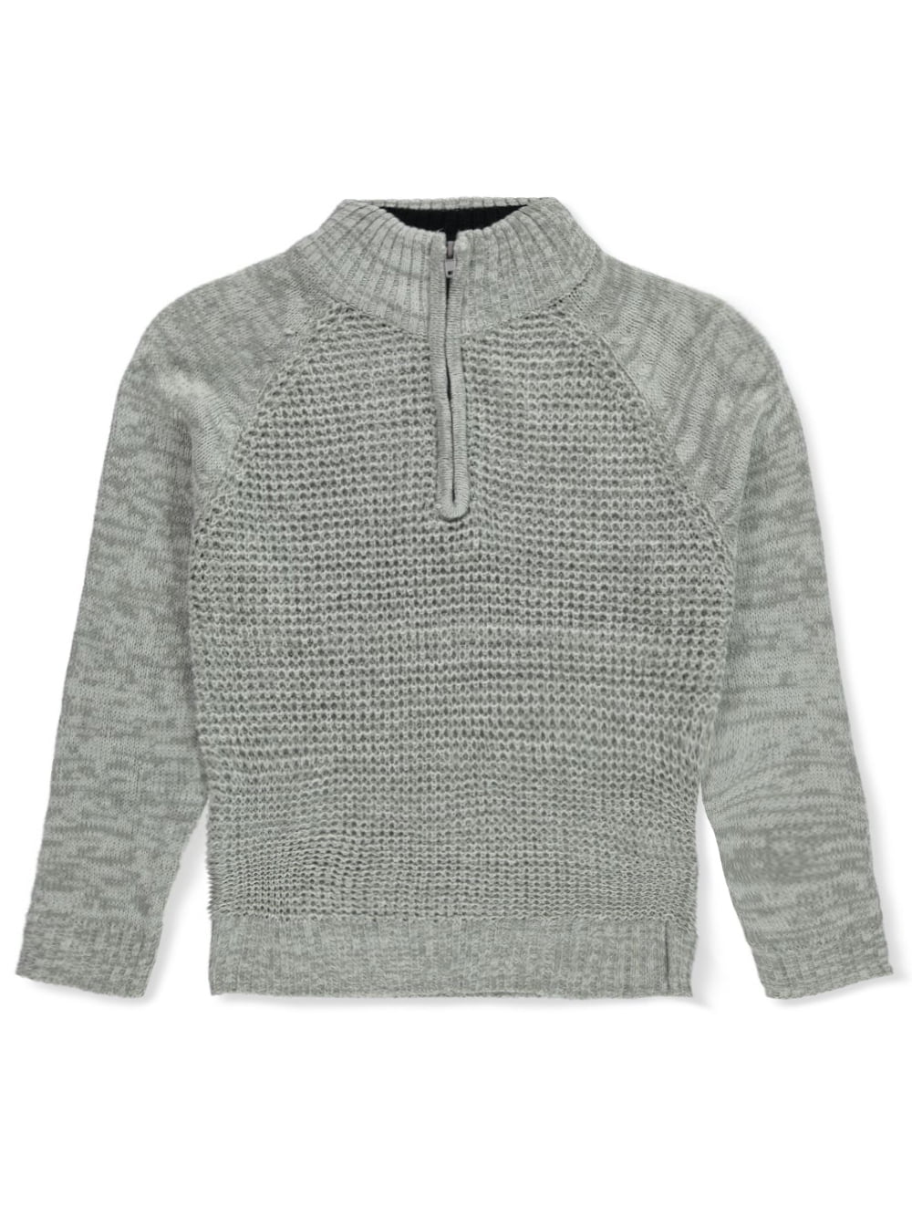 Sezzit Boys' 1/4 Zip Raglan Sweater gray, 18 (Big Boys)