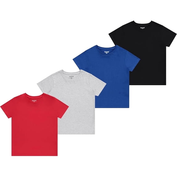 Sezzit Boys 4-Pack Solid Color T-Shirts - Sizes 4-18 Tee Shirts - Essential Wardrobe Staples for Active Boy