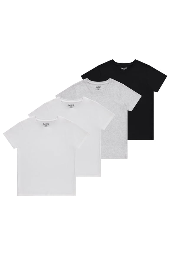 Boys 4-Pack Solid Color T-Shirts - Sizes 4-18 Tee Shirts - Essential Wardrobe Staples for Active Boy
