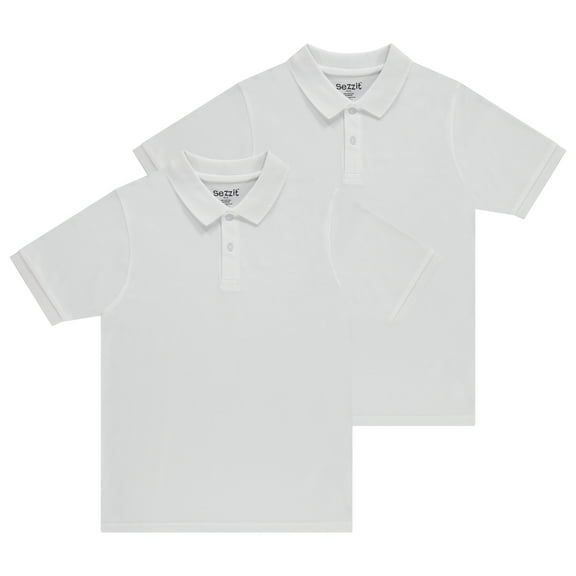 Sezzit Boys Polo 2-Pack: Premium Comfort and Timeless Style - School, Play, Church, Birthdays -White