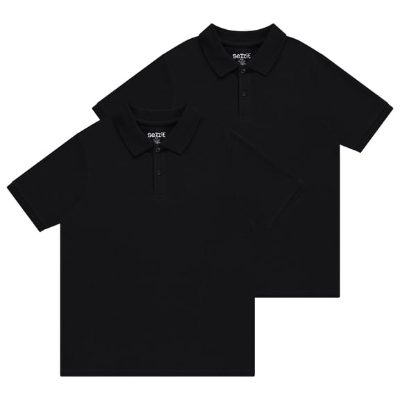 Sezzit Boys Polo 2-Pack: Premium Comfort and Timeless Style - School, Play, Church, Birthdays -Black