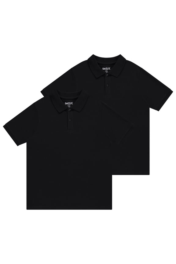 Boys Polo 2-Pack: Premium Comfort and Timeless Style - School, Play, Church, Birthdays -Black