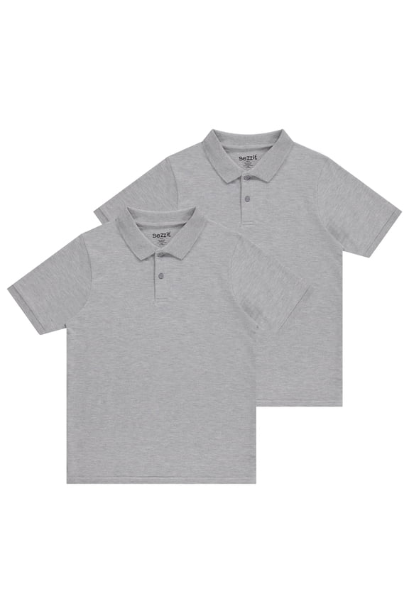 Boys Polo 2-Pack: Premium Comfort and Timeless Style - School, Play, Church, Birthdays -Gray