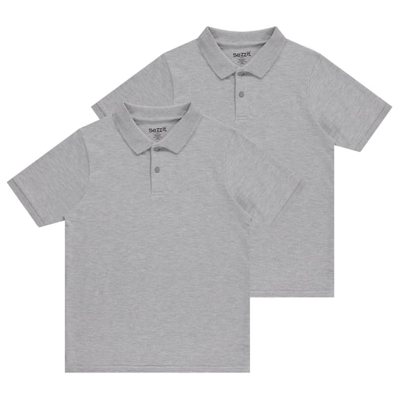 Sezzit Boys Polo 2-Pack: Premium Comfort and Timeless Style - School, Play, Church, Birthdays -Gray