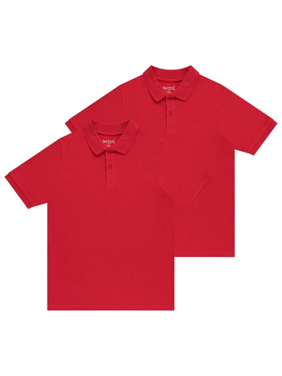 Boys Polo 2-Pack: Premium Comfort and Timeless Style - School, Play, Church, Birthdays -Red