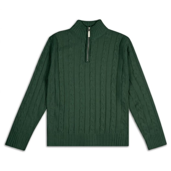 Sezzit Boys Quarter Zip Cable Knit Sweater – Warm Pullover for School, Holidays, Fall & Winter