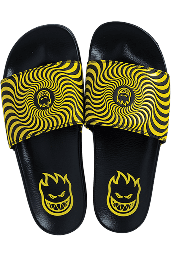 Sf Bighead Swirl Slide Sandal 11 Blk/Yel