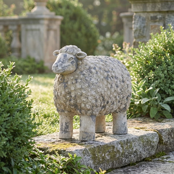 Sfirey 18" Sheep Figurine Magnesium Farmhouse Animal Statue Decor
