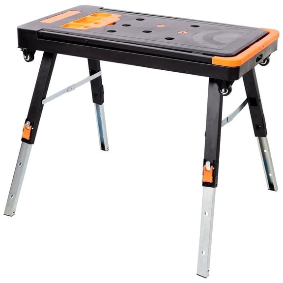 Sfirey 8-in-1 Multifunctional Folding Work Table with US Standard Socket, Portable Heavy Duty Workbench with Wheels for Garage & Home