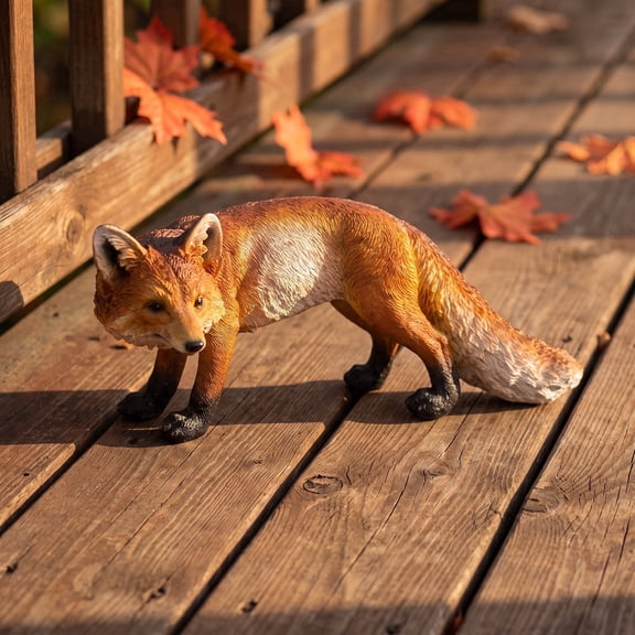 Sfirey Red Fox Garden Statue Resin Wildlife Sculpture 19.69" Outdoor Decor