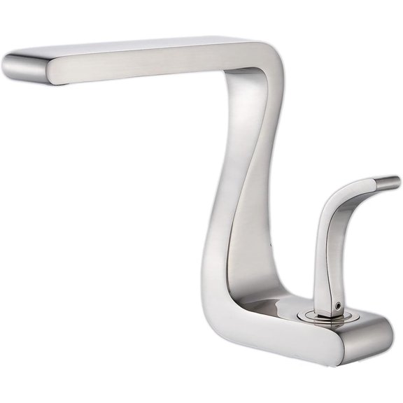 Sflihcar Basin Faucet Bathroom Curved Water Tap Sink Faucets Single Handle Mixer Tap Z Style Cold Water Taps