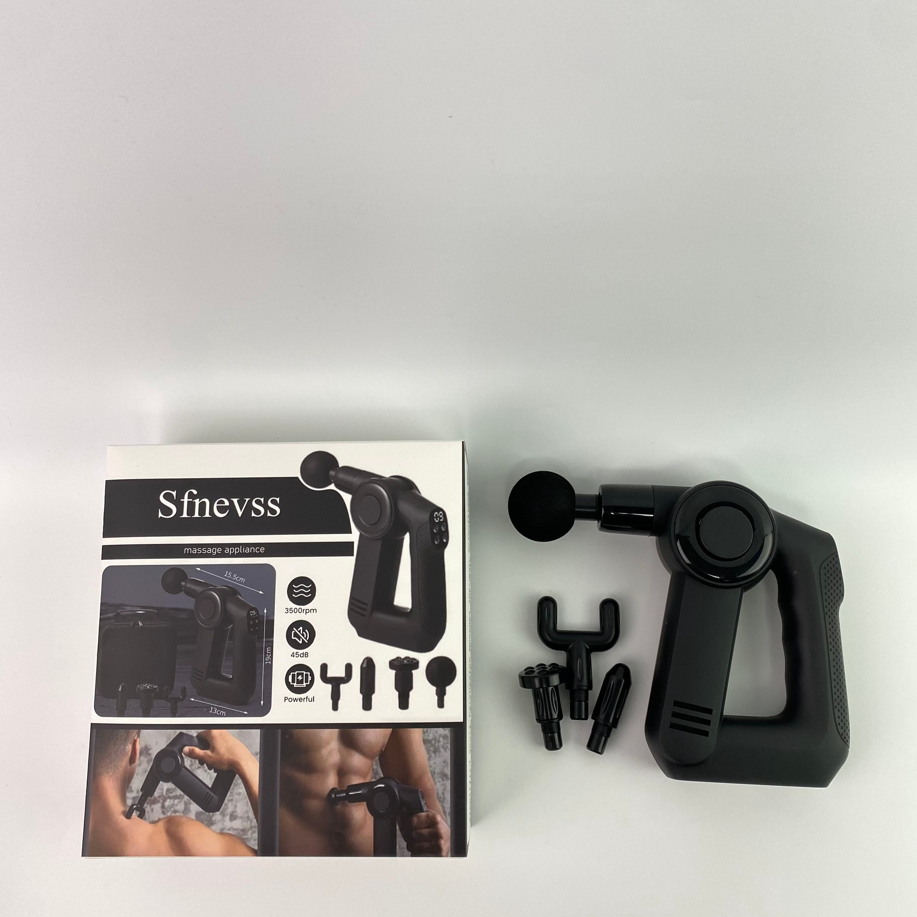 Sfnevss lectric massage appliances, namely, electric vibrating massager,Quiet Deep Tissue Therapy Massage Gun - Bluetooth Enabled (Black - 5th Gen)