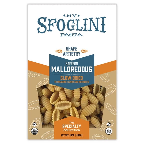 Sfoglini Organic Saffron Malloreddus Pasta, 4 Count, 16 Oz