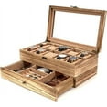 thumbnail image 1 of Sfugno 10 Slot Rustic Wooden Watch Box Organizer for Men with Removable Pillows, 1 of 6
