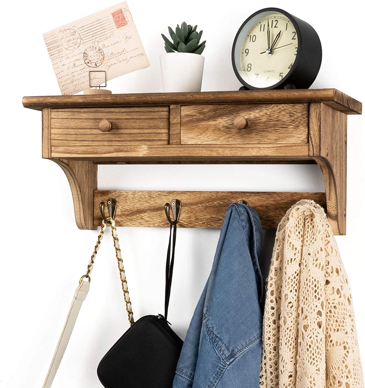 4 hook wall mounted coat rack sale
