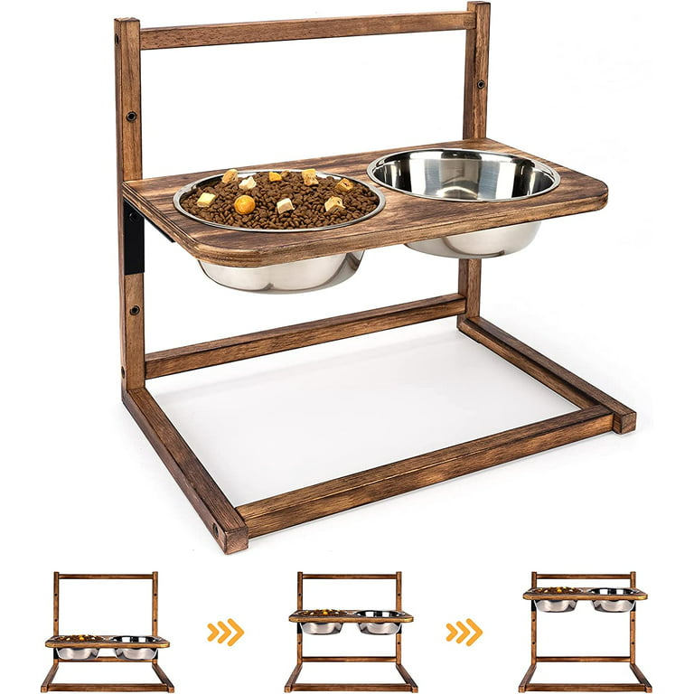 Dog Food Bowls, Raised Dog Bowl Stand Feeder, Adjustable Elevated