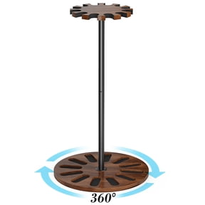 Sfugno Indoor Gun Rack with 360° Rotation, Gun Holder With Display Storage with Soft Padding,Walnut