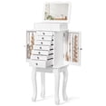 thumbnail image 1 of Sfugno Jewelry Armoire,Standing Jewelry Cabinet with 7 Drawers,2 Side Doors and Top Flip Makeup Mirror,White, 1 of 8
