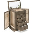thumbnail image 1 of Sfugno Jewelry Box for Women, 5 Layer Large Wood Jewelry Boxes & Organizers for Necklaces Earrings Rings Bracelets, Rustic Jewelry Organizer Box with Drawers and Mirror,Weathered Gray, 1 of 7