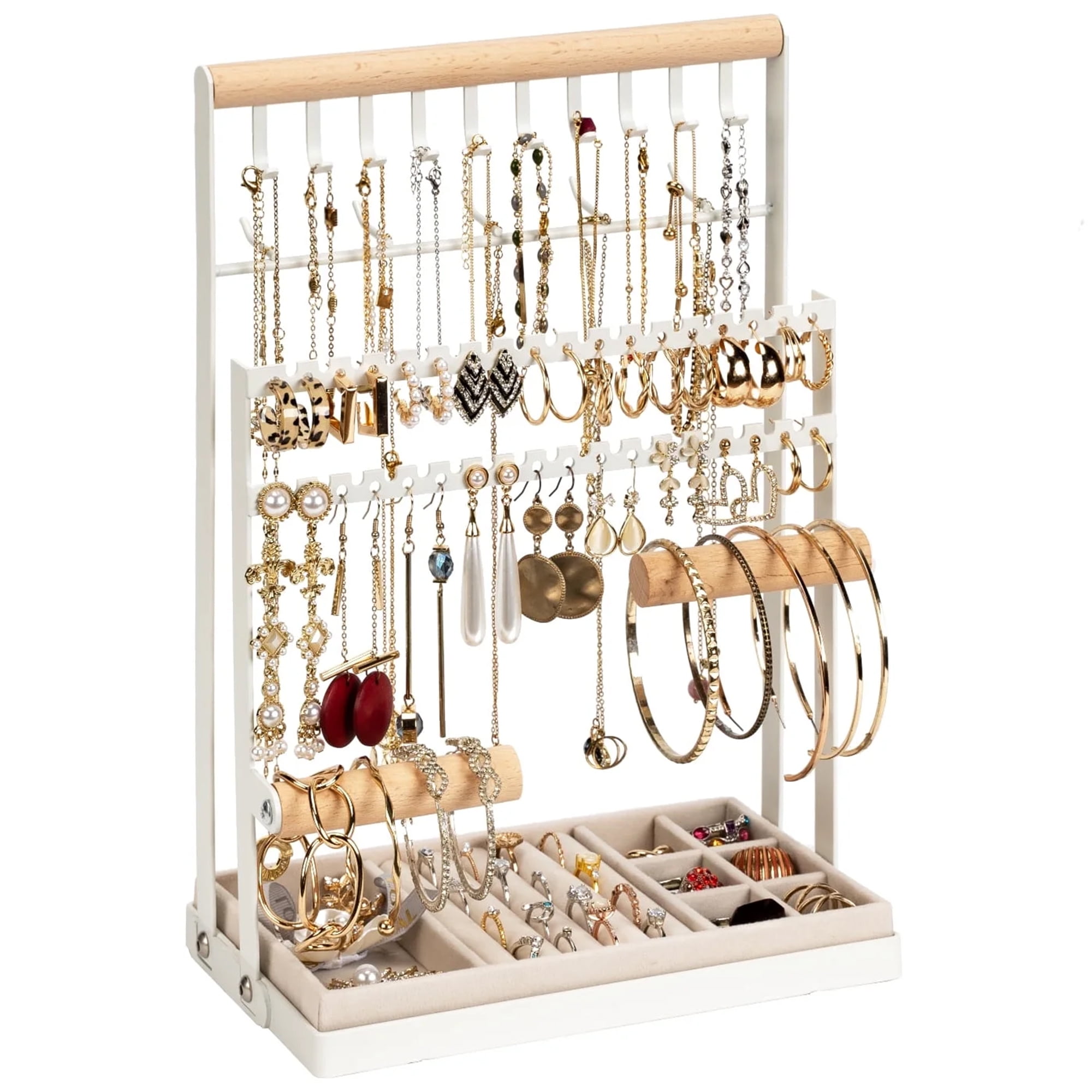 Necklace Holder Organizer Jewelry Holder Organizer, 5-Tier Earring